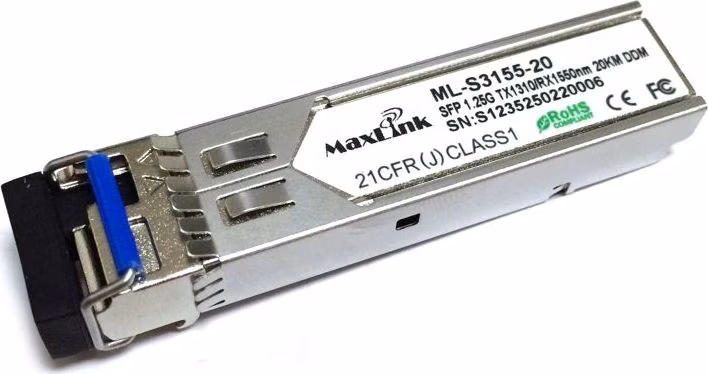 MaxLink 1.25G SFP optický modul, WDM (BiDi), SM, Tx 1310/Rx1550nm, 20km, 1x LC konektor, DDM
