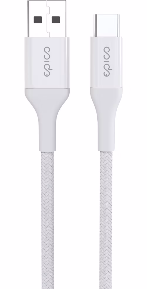 iStores by Epico Braided Cable 0.3m USB-C to USB-A - biely