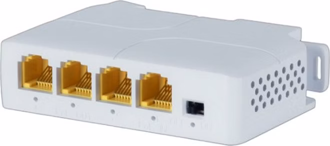 XtendLan PoE/LAN extender, 1x PoE-in 90W 802.3bt, 3x PoE-out 60W 802.3af/at, Gigabit