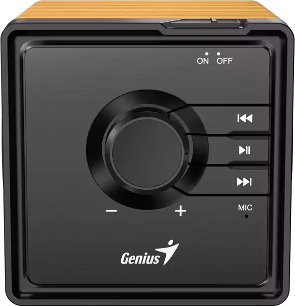 Genius SP-916BT Reproduktor,bezdrátový,Bluetooth,6W,USB-C,výdrž až 8 hodin,mikrofon,podpora Microsoft Copilot,barva světlé dřevo