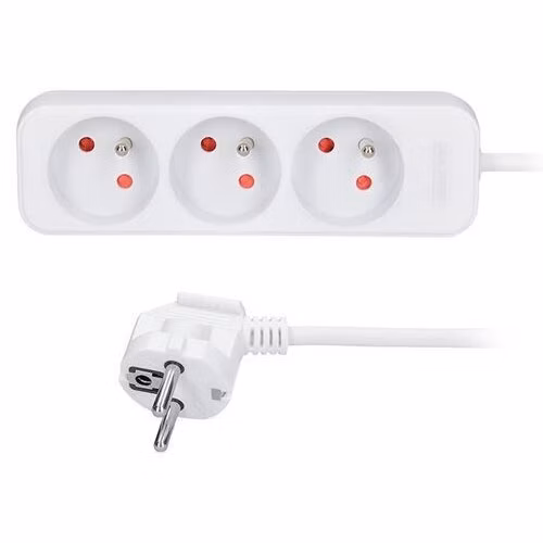Solight prodlužovací přívod 3m, 3 zásuvky, 16A/3680W, PVC, bílý