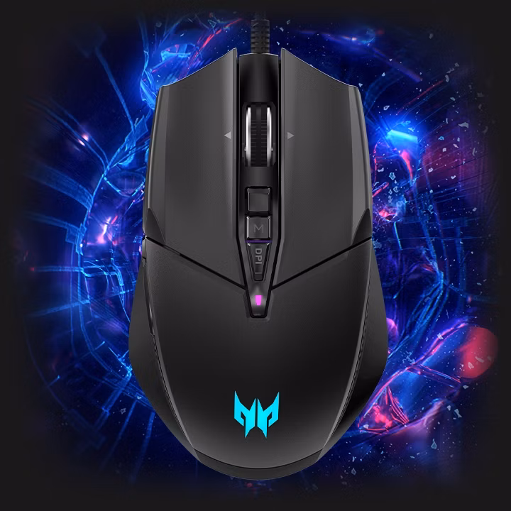 Acer PREDATOR CESTUS 335 herní myš, 5×DPI, max.19000dpi,Pixart senzor,IPS/speed 400, 10 progr.tlač. 0.5ms,Quarter Master soft.1,8m