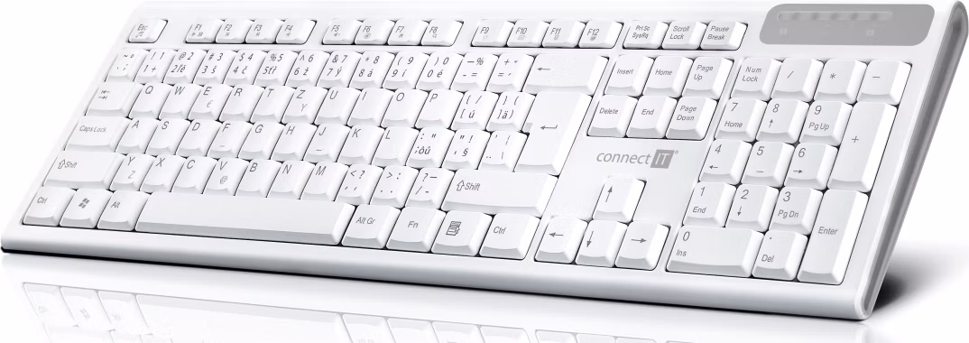 CONNECT IT Multimediální bezdrátová klávesnice, (+2x AAA baterie zdarma), CZ + SK verze, bílá