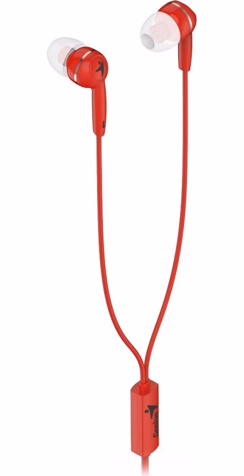 GENIUS HS-M320 /sluchátka s mikrofonem/ 3,5mm jack - 4 pin/ červený
