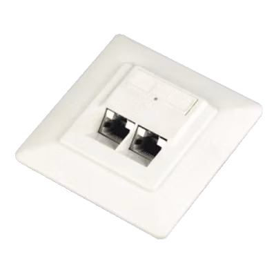 DATACOM Datová zásuvka UTP CAT5E 2xRJ45 pod omítku 45st. bílá