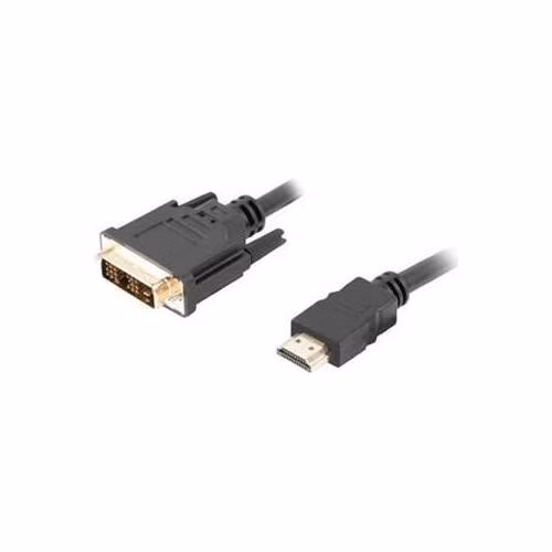 LANBERG HDMI (M) na DVI-D (M) (18+1) kabel 0,5m, černý, zlacené konektory
