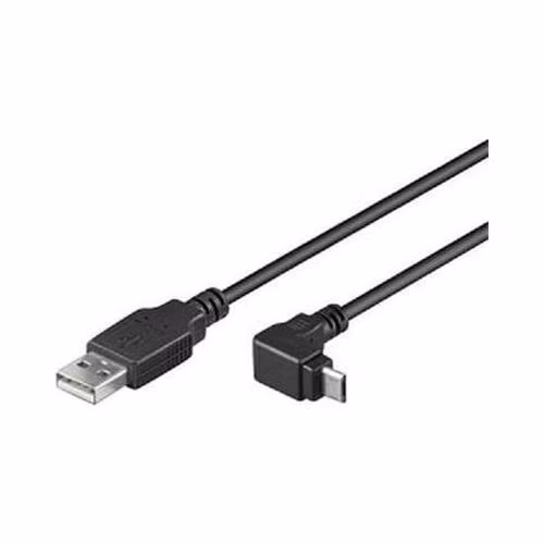 PremiumCord Kabel micro USB 2.0, A-B, konektor do úhlu 90°, 1,8m