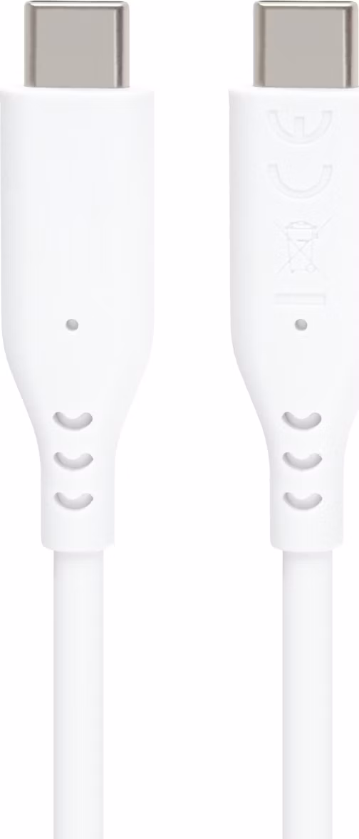 PremiumCord Silikónový kábel USB-C 60W 480Mbps biely extra mäkký a robustný kábel dlžky 1,5m
