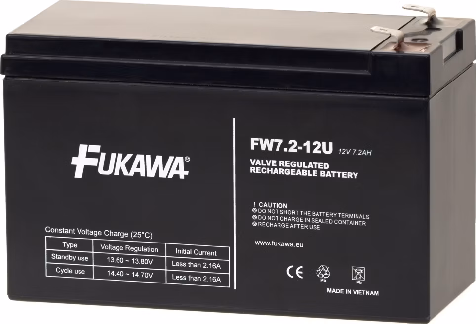 FUKAWA olověná baterie FW 7,2-12 F2U do UPS APC/ AEG/ EATON/ Powerware/ 12V/ 7,2 Ah/ životnost 5 let/ Faston F2-6,3mm