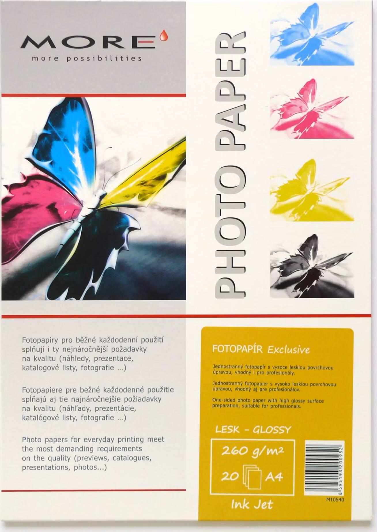 Fotopapier ARMOR MORE Exclusive 260 g/m2; lesklý, 20 listov, A4