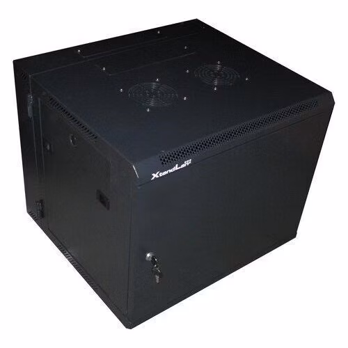 XtendLan 19" dvoudílný nástěnný rozvaděč 9U 600x550, nosnost 60 kg, plné dveře, svařovaný,černý