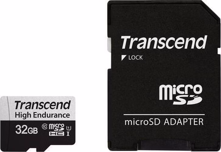 Transcend 32GB microSDXC 350V UHS-I U1 (Class 10) High Endurance paměťová karta, 95MB/s R, 40MB/s W