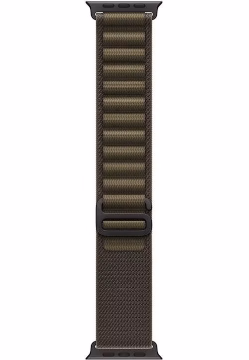Apple Watch 49mm Dark Olive Alpine Loop - Medium - Black Titanium Finish