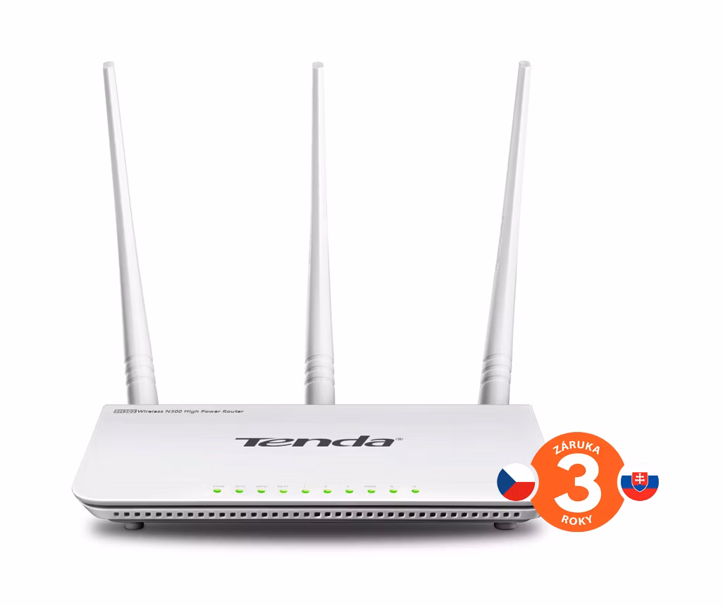 Tenda F3 (F303) WiFi N Router 802.11 b/g/n, 300 Mbps, WISP, Universal Repeater, 3x 5 dBi antény