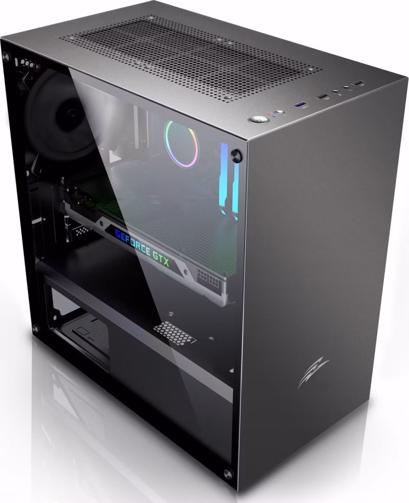 EVOLVEO M4, case mATX, 2x USB2.0 / 1x USB3.0 / 120mm LED / černý s průhlednou bočnicí