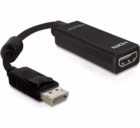 Delock Displayport 20pin samec > HDMI 19 pinový samice, délka 12,5 cm