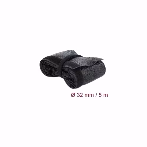Delock Pletené opláštění na suchý zip 5 m x 32 mm, černé