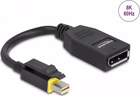 Delock Mini DisplayPort 1.4 na DisplayPort adaptér s aretací 8K 60 Hz