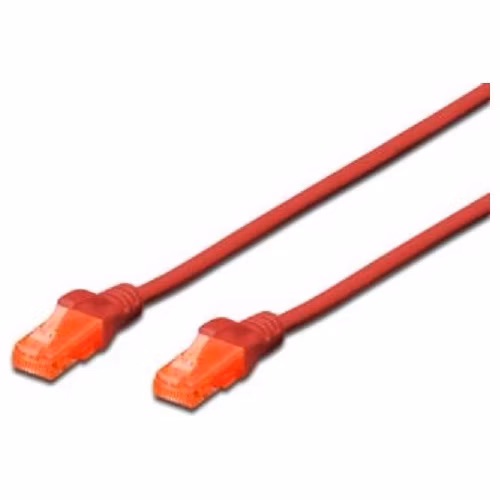 Digitus Ecoline Patch Cable, UTP, CAT 6e, AWG 26/7, červený 1m, 1ks