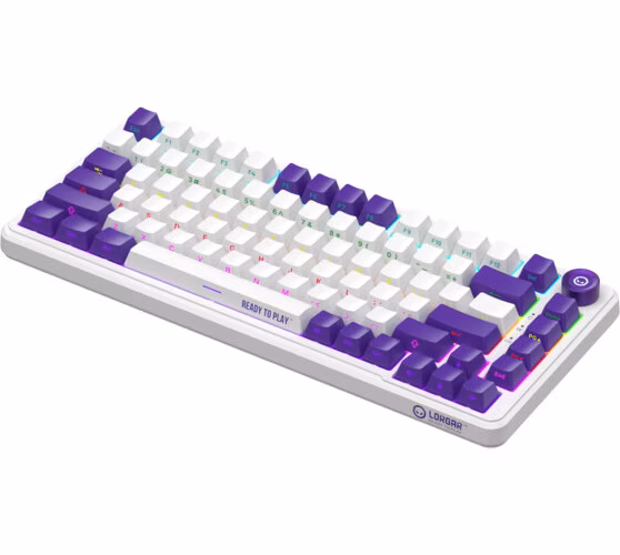Lorgar KBA4175WH, mechanická herná klávesnica, 82 klávesov, Toxic Purple Switch, Hot-Swap, RGB, USB-C