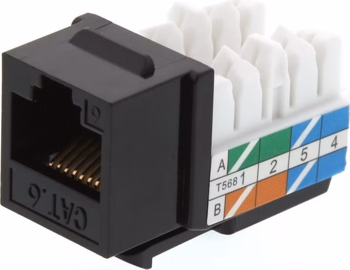 XtendLan Keystone jack RJ-45, narážecí, CAT6, UTP, 90°, narážení, černý