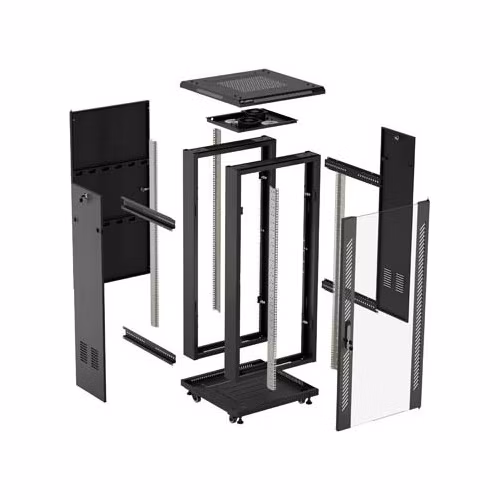 LANBERG INŠTALAČNÝ RACK 19" 15U 600X600 ČIERNE SKLENENÉ DVERE (PLOCHÉ BALENIE)