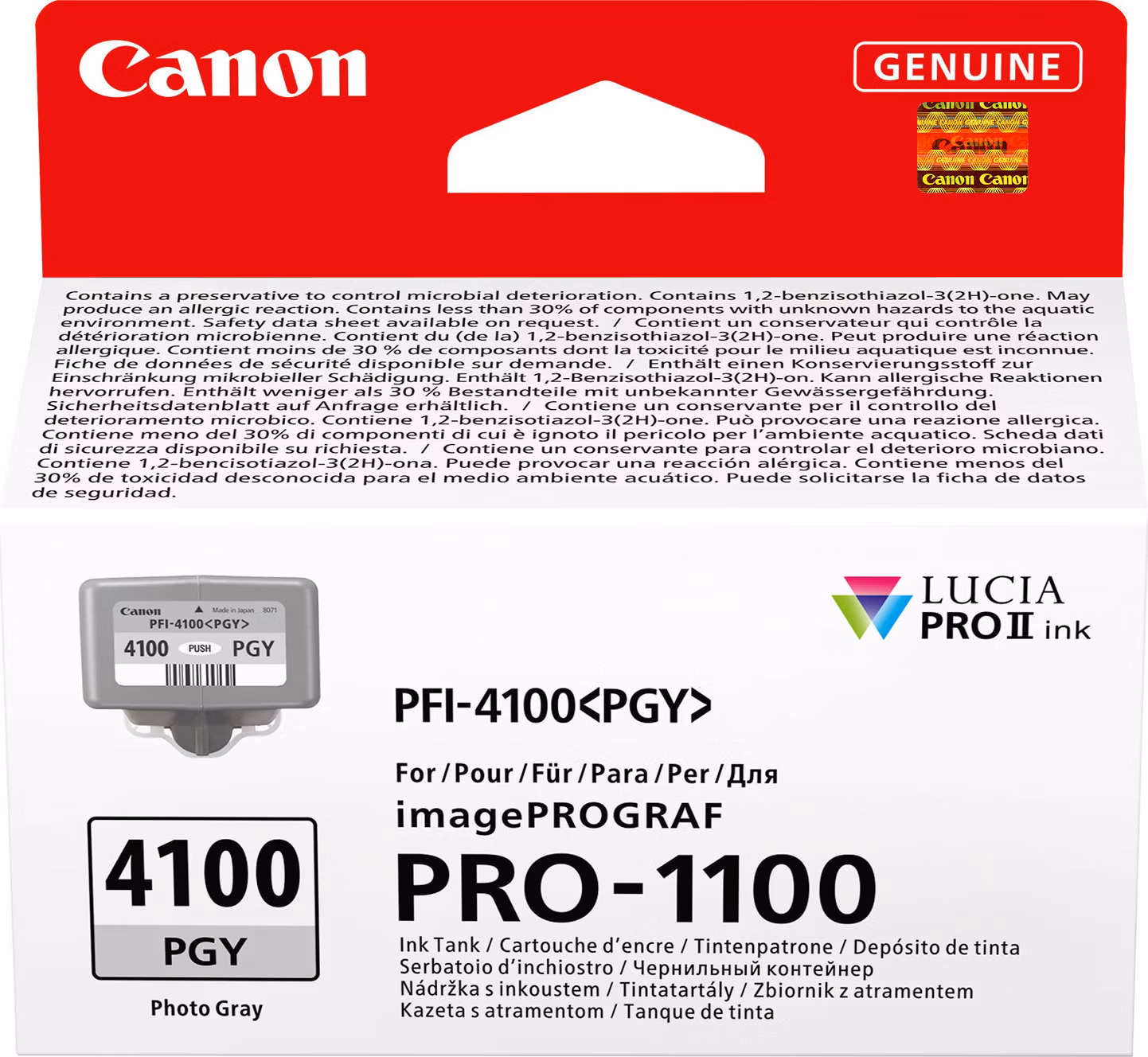 CANON Zásobník inkoustu PFI-4100 pro imagePROGRAF PRO-1100, Photo grey (80ml)