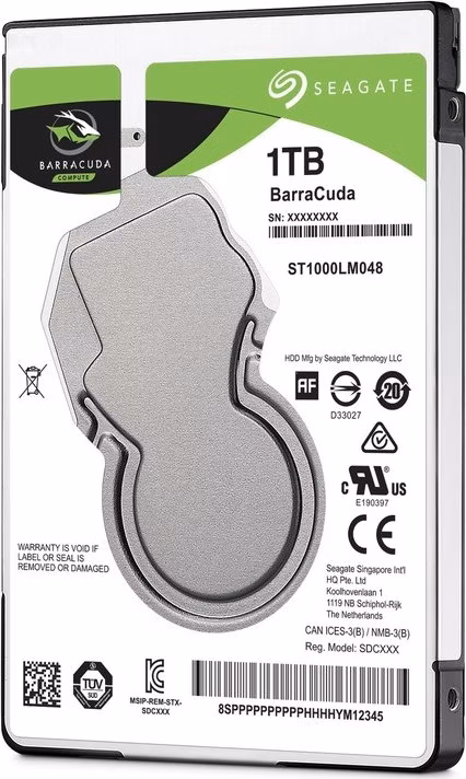 Seagate BarraCuda 1TB / ST1000LM048 / Interní / 2,5" / 5400 rpm / SATA 6Gb/s / 128MB