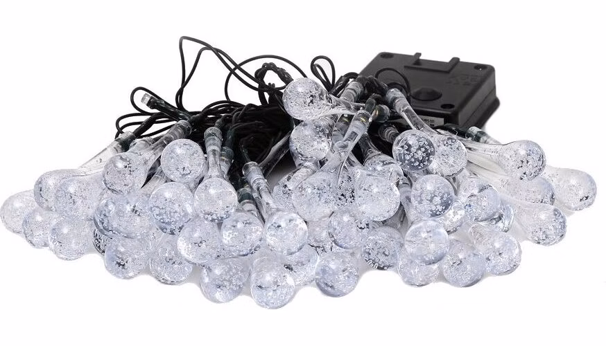 IMMAX LED solární dekorační řetěz DROP, 50xLED, IP65, teplá bílá, 7m
