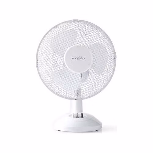 Nedis FNTB10CWT40 - Stolní Ventilátor | Síťové napájení | Průměr: 400 mm | 45 W | Rotace | 3-Rychlostní | Bílá