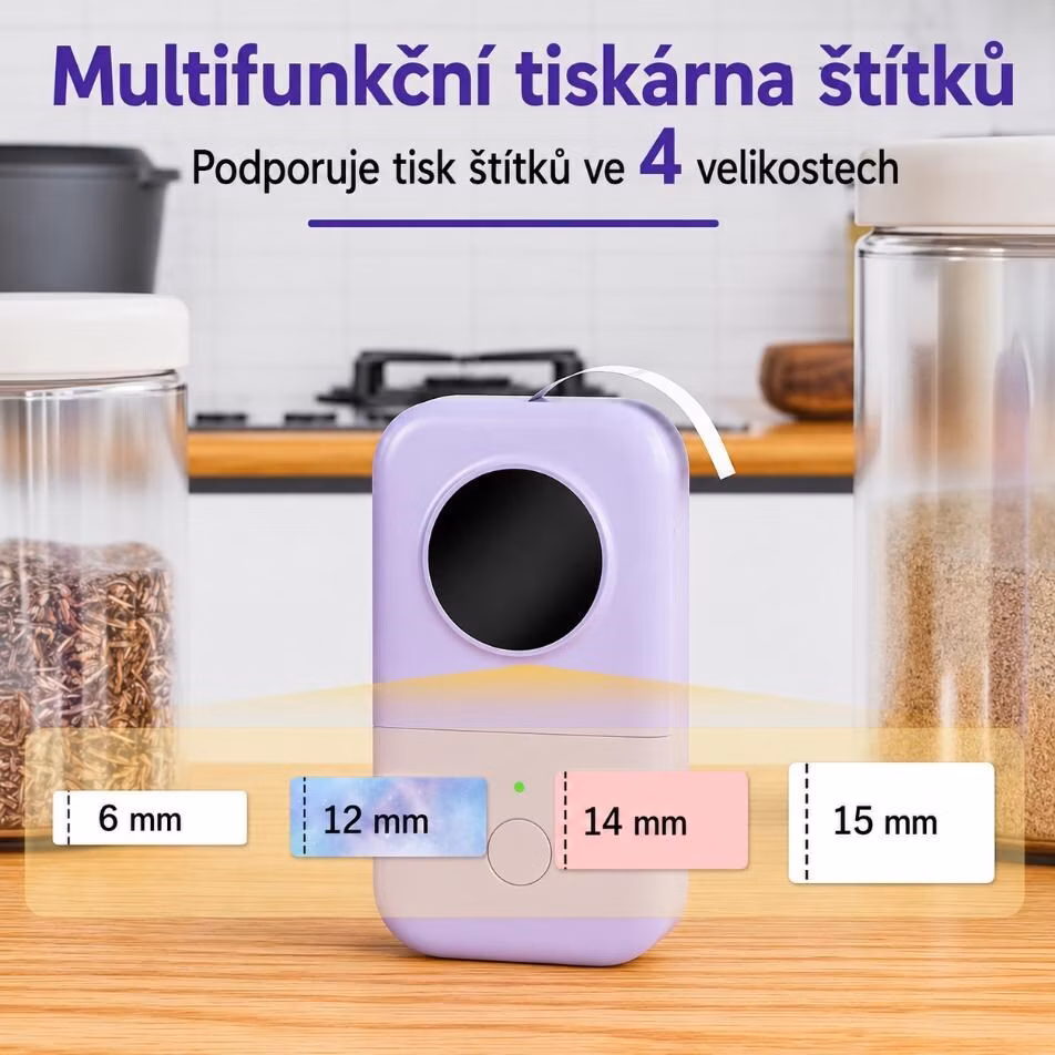 Phomemo Tiskárna štítků D30, zelená + role štítků 100 ks (12x40 mm)