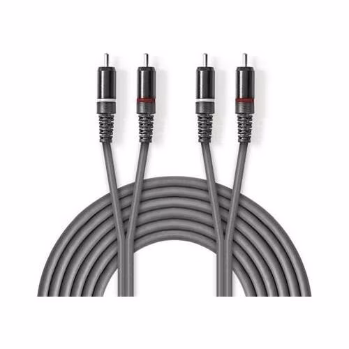 Nedis COTH24200GY15 - Stereofonní Audio Kabel | 2x RCA Zástrčka – 2x RCA Zástrčka | 1,5 m | Šedá barva