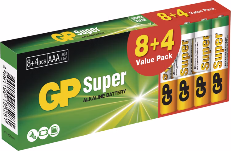 EMOS GP alkalická batéria SUPER AAA (LR03) 8+4DB