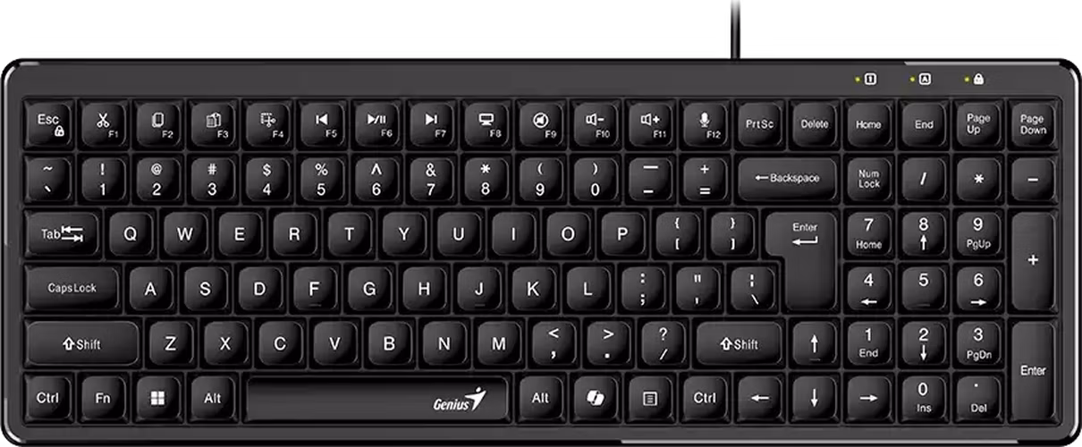 Genius LuxeMate 120, Klávesnice, drátová, CZ+SK layout, retro klávesy, Copilot AI, numerická část, USB, černá