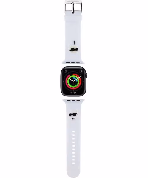 Karl Lagerfeld Karl and Choupette Head NFT Remienok pre Apple Watch 42/44/45/46/49 biely