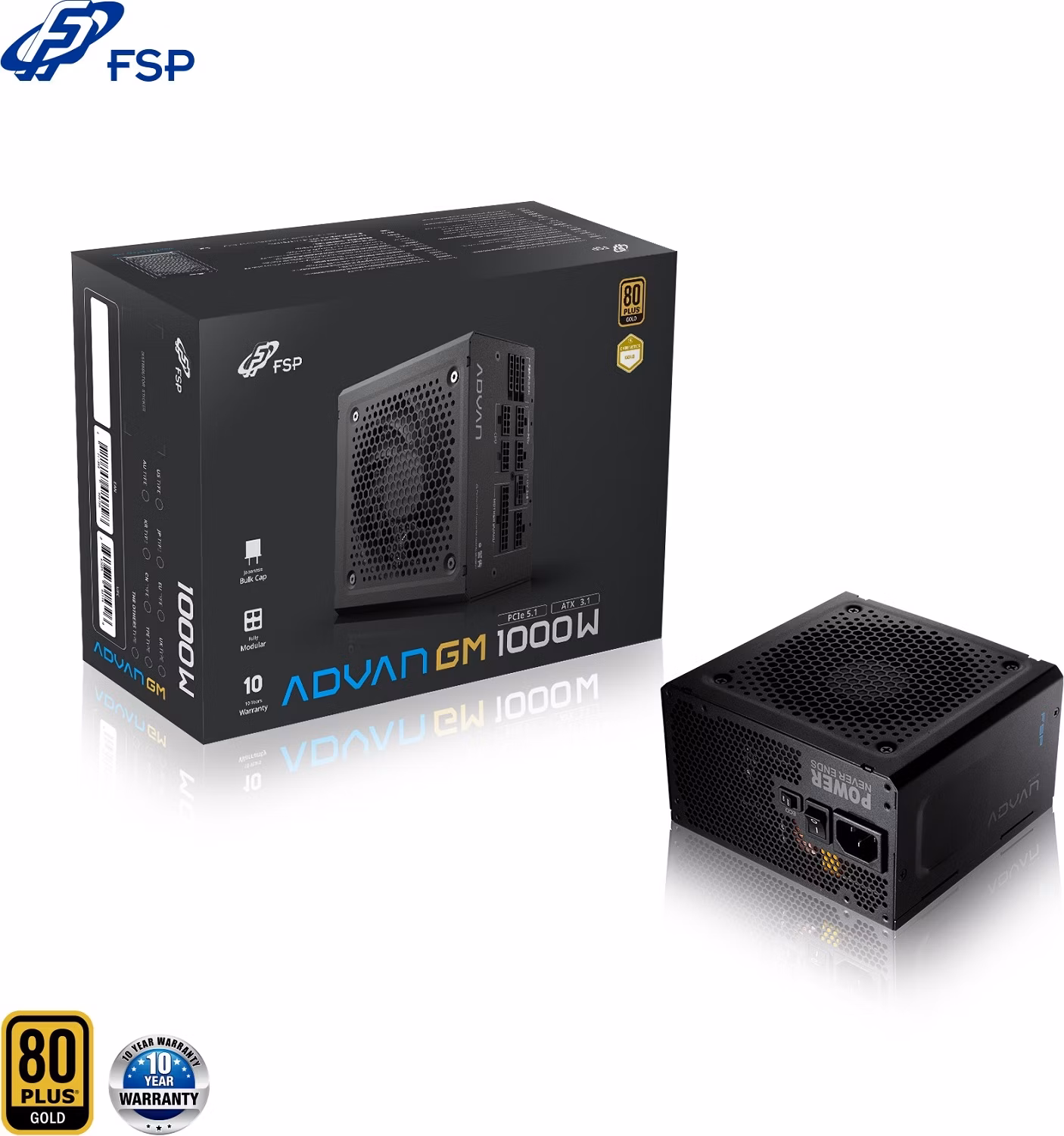 FSP ADVAN GM/1000W/ATX 3.1/80PLUS Gold/Modular/Retail
