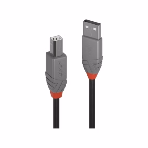 Kábel USB 2.0 A-B M/M 5m, High Speed, Anthra Line, čierny