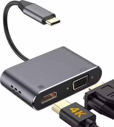 PLATINET adaptér USB-C na HDMI 4K 30Hz VGA PORT
