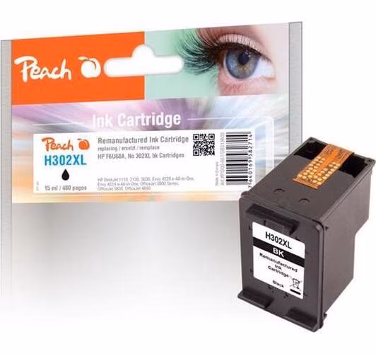 PEACH kompatibilní cartridge HP F6U68A, No 302, black, XL
