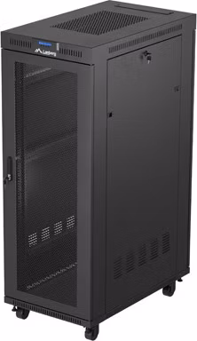 19" VOĽNE STOJÚCA RACKOVÁ SKRIŇA 32U 600X1000 ČIERNA LCD PERFOROVANÉ DVIERKA LANBERG (PLOCHÉ BALENIE)