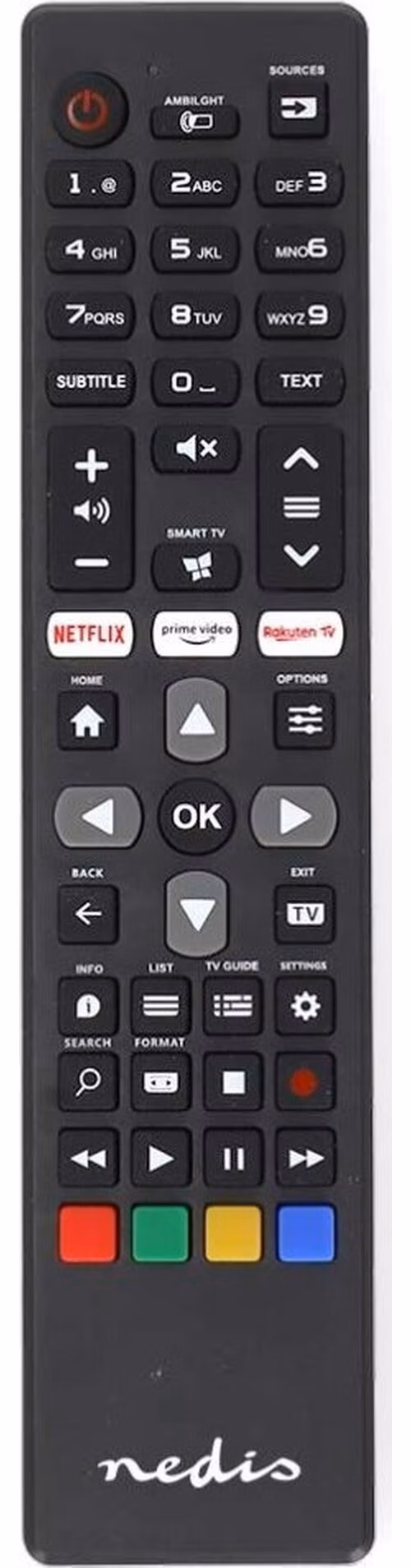 Nedis TVRC45PHBK - Náhradní Dálkový Ovladač | Philips TV | Předprogramovaný | Černá