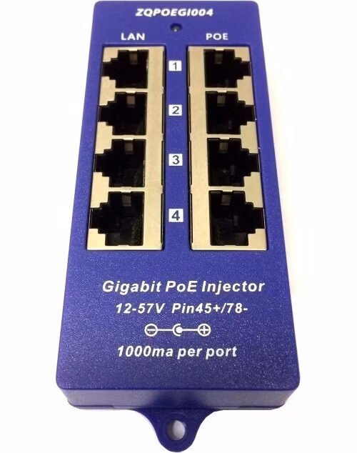 Gigabitový tienený 4-portový PoE panel