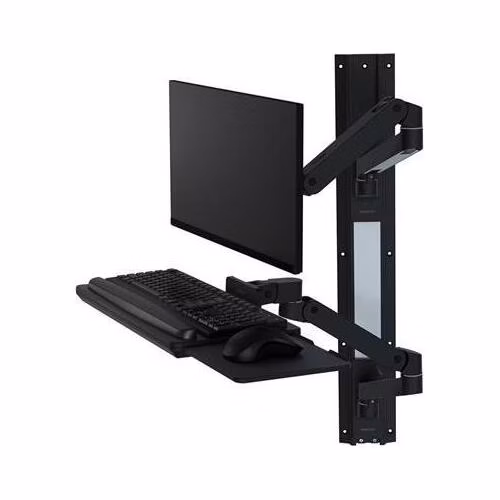ERGOTRON LX Pro Wall Mount System, nástěnný systém ramen, monitor, klávesnice,myš, černá