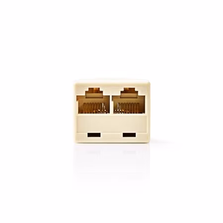 Nedis CTGB90991IY - Telecom Network Splitter | RJ45 Zásuvka | 2x RJ45 Female | Poniklované | Slonová Kost | PVC | Box
