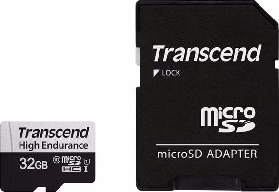 Transcend 32GB microSDXC 350V UHS-I U1 (Class 10) High Endurance paměťová karta, 95MB/s R, 40MB/s W
