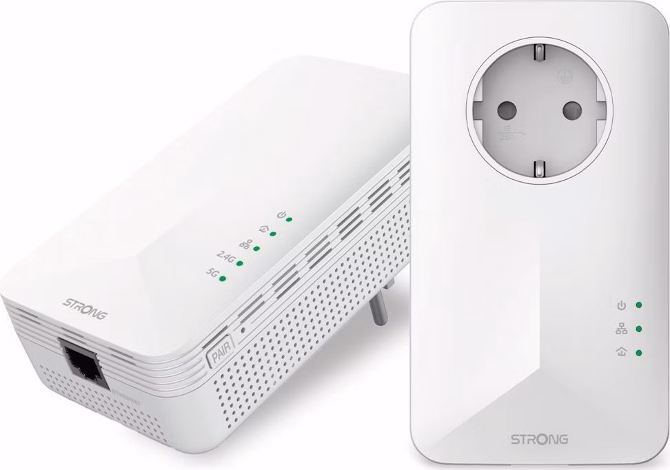 STRONG sada 2 adaptérů Powerline 1000 WF DUO EU/ Powerline 1000 Mbit/s/ Wi-Fi 1200 Mbit/s/ 2x LAN/ bílý