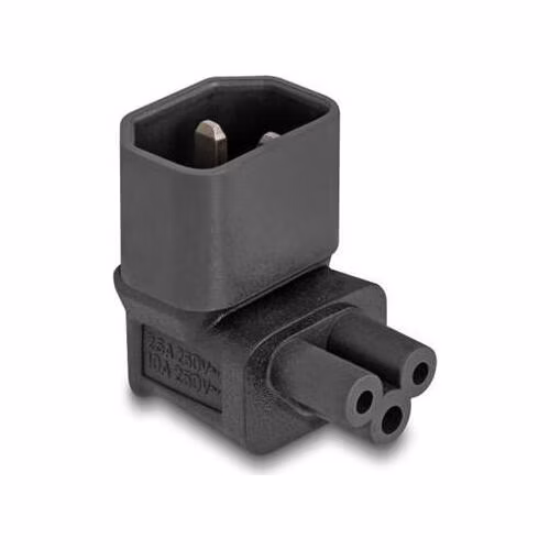 Delock Napájecí adaptér IEC 60320 – z C14 na C5, zástrčka / zásuvka, 2,5 A, 90°, pravoúhlý