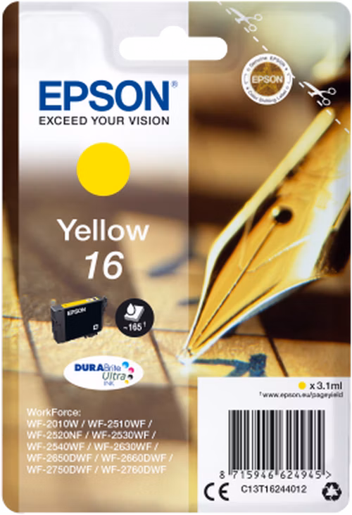 Epson Singlepack Yellow 16 DURABrite Ultra Ink