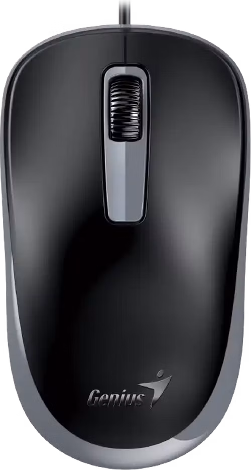 Genius DX-125S Myš, drátová, optická, 1200DPI, 3 tlačítka, tichá, USB, černo-šedá