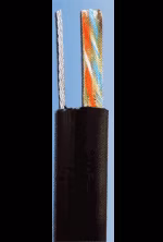 UTP kabel PlanetElite s nosným lankem, Cat5E, drát, venkovní PE, černý, 305m